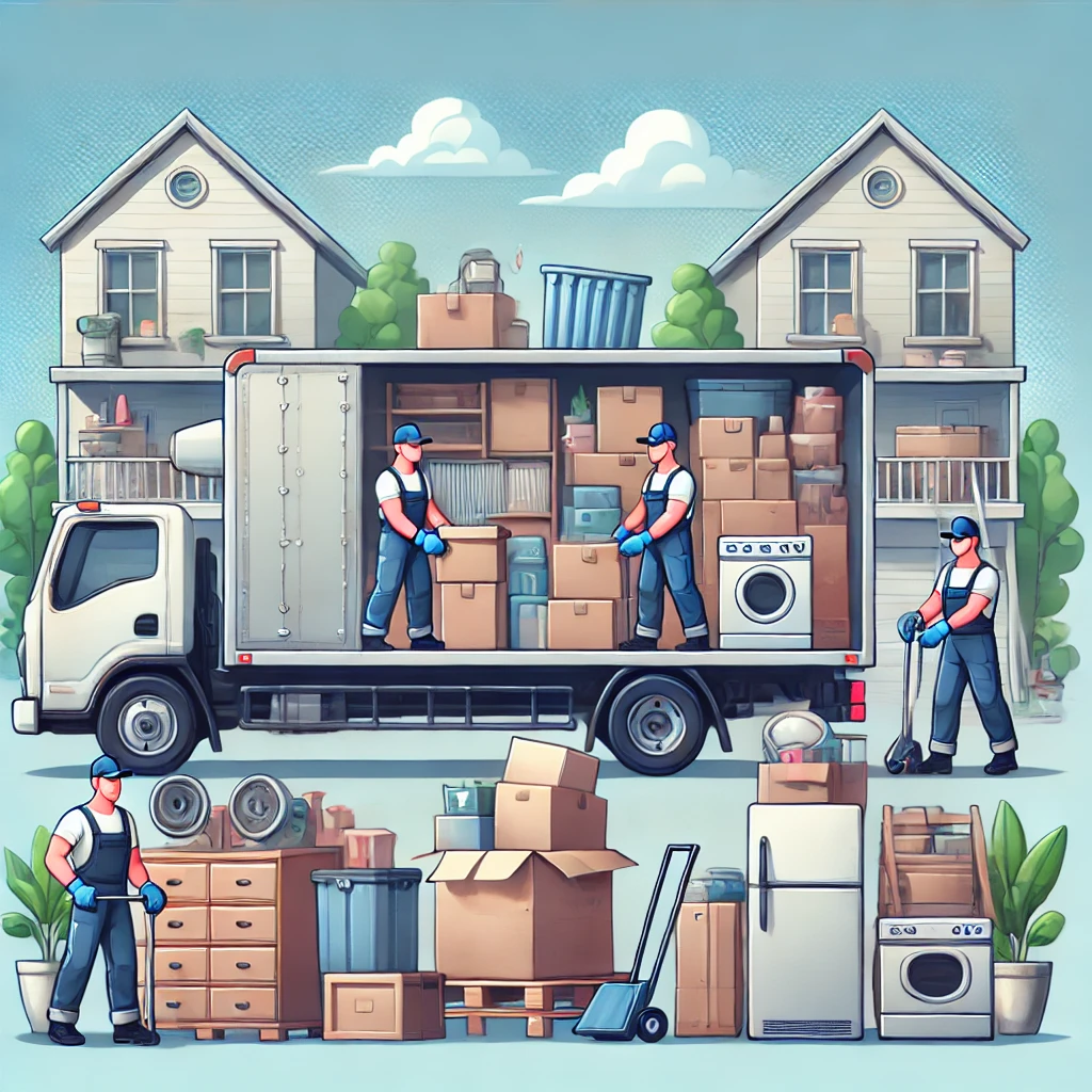 DALL·E 2024-12-17 15.02.06 - An illustration showing an effective junk removal process. The image features a clean and organized scene where junk removal workers are efficiently l DALL·E 2024-12-17 15.02.06 - An illustration showing an effective junk removal process. The image features a clean and organized scene where junk removal workers are efficiently l
